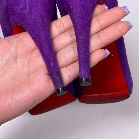 CHRISTIAN LOUBOUTIN Purple 'Declic' Pumps - Picture 9 of 9